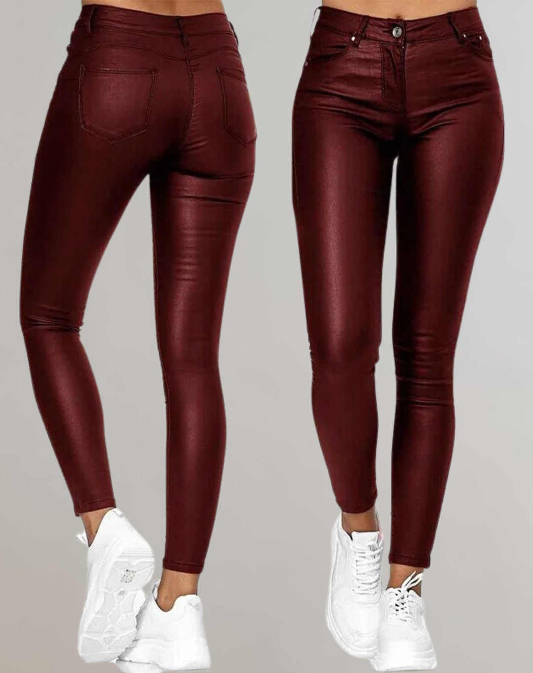 Women's high-waist skinny trousers, designed for a sleek, modern fit. Perfect chic bottoms for versatile evening wear.