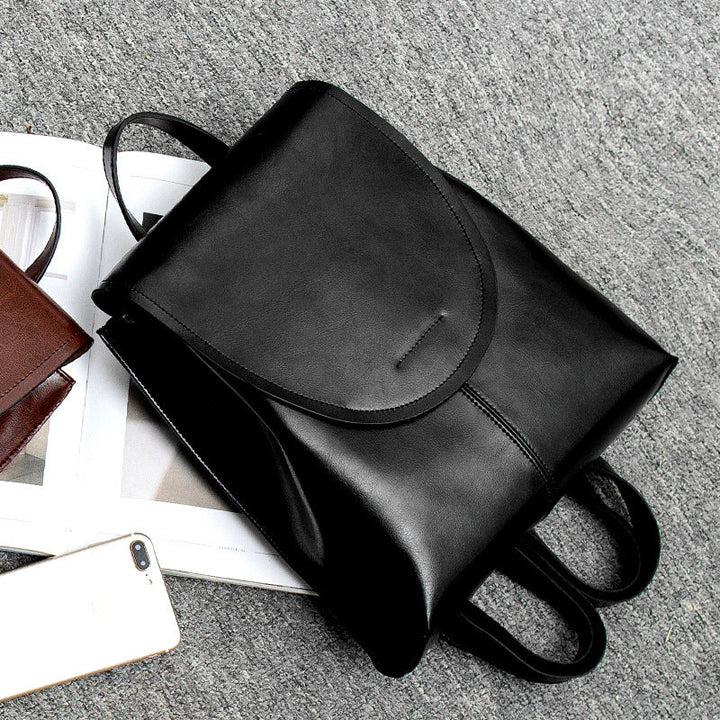 Premium genuine leather women's backpack, a durable & chic fashion accessory for daily needs.