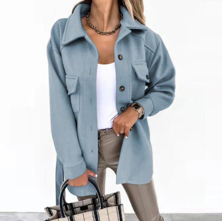 Chic women's mid-season jacket, lightweight and stylish, perfect for spring outerwear.