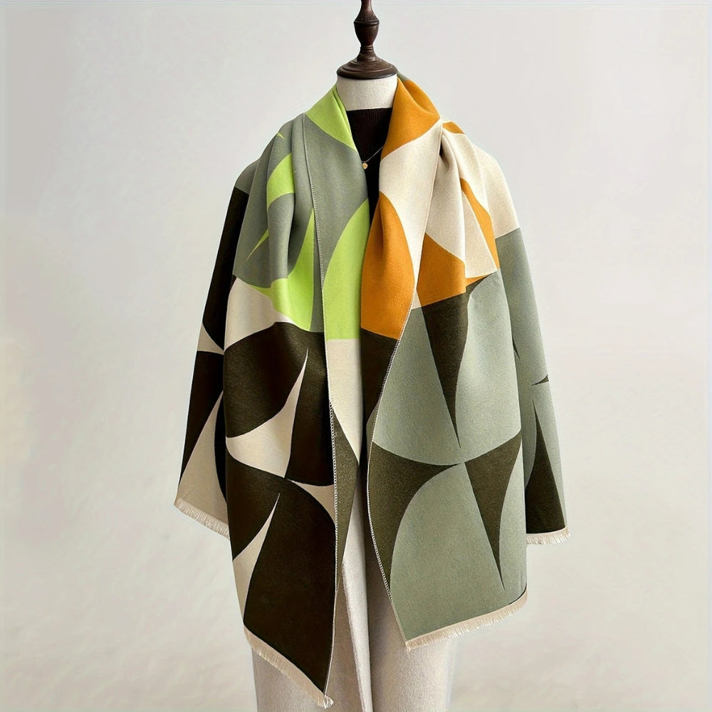 Soft, cozy women's reversible poncho scarf. A versatile layering accessory for chic everyday style.