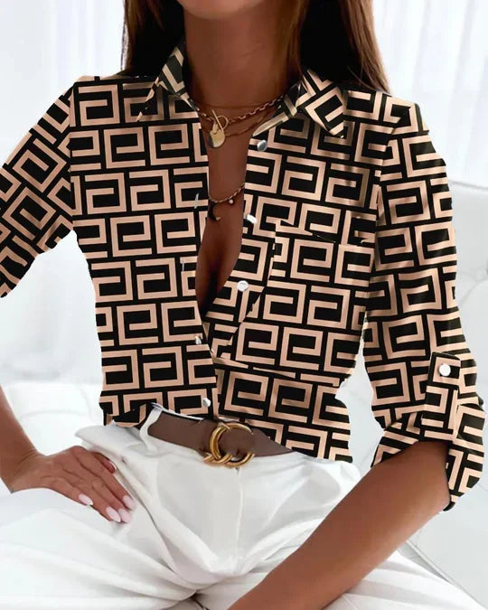 Lightweight women's striped casual shirt. Versatile and chic summer blouse, a must-have fashion top.
