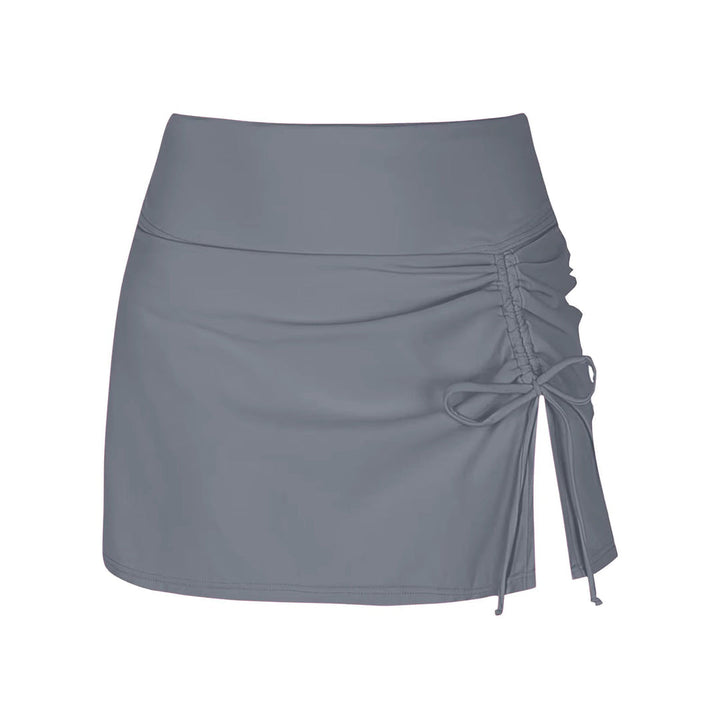 Comfortable women's swim shorts with adjustable waist & fashionable side slits. Perfect summer beachwear.