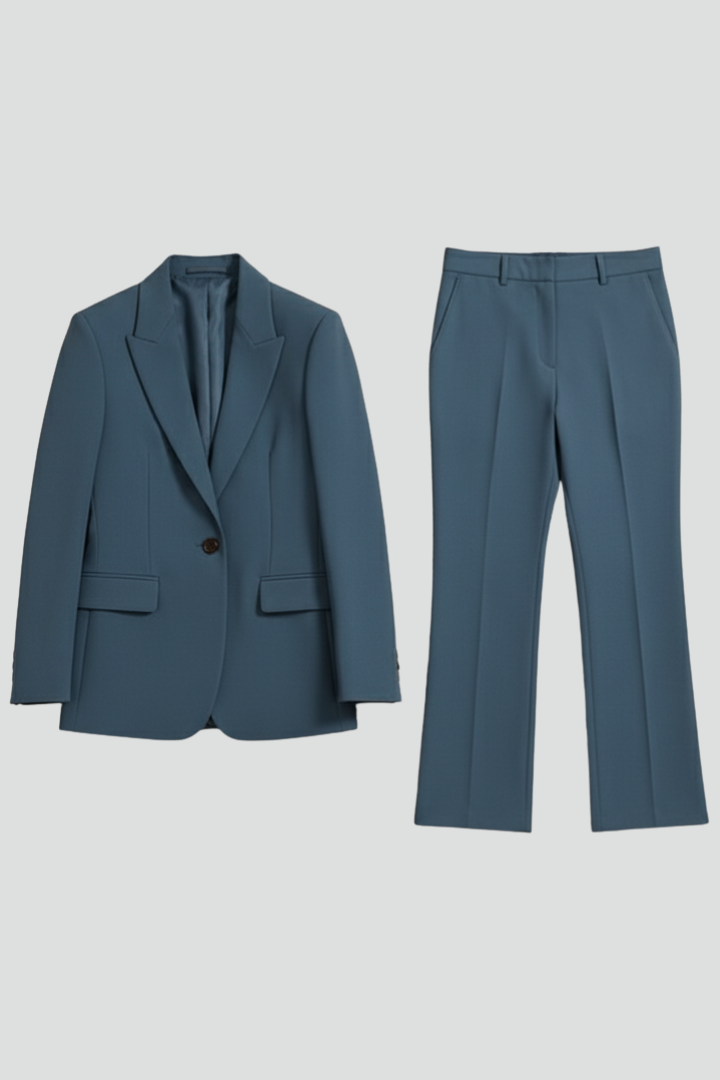 Elegant women's tailored blazer from a two-piece professional suit, perfect for business and formal wear.