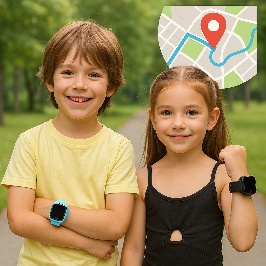 Child's GPS smart watch with real-time tracking, SOS alerts & two-way calling for enhanced safety & peace of mind.