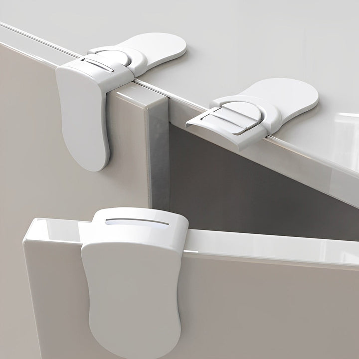 Child safety cabinet locks for baby proofing drawers & furniture. Keep toddlers safe from kitchen hazards.