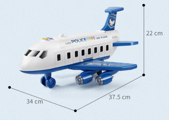 Kids adventure airplane playset, educational, creative, police & firefighter role play city vehicle toy.