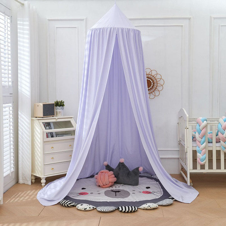 Create a peaceful sleep haven with this black blackout bed canopy for your child's room.