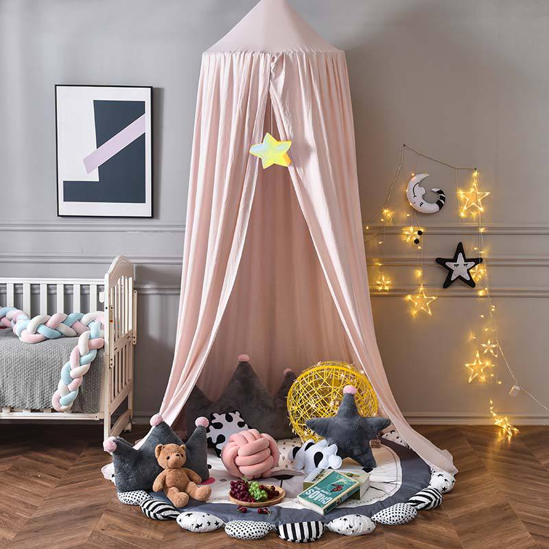 Whimsical blackout canopy for kids, perfect for a peaceful sleep environment and imaginative games.