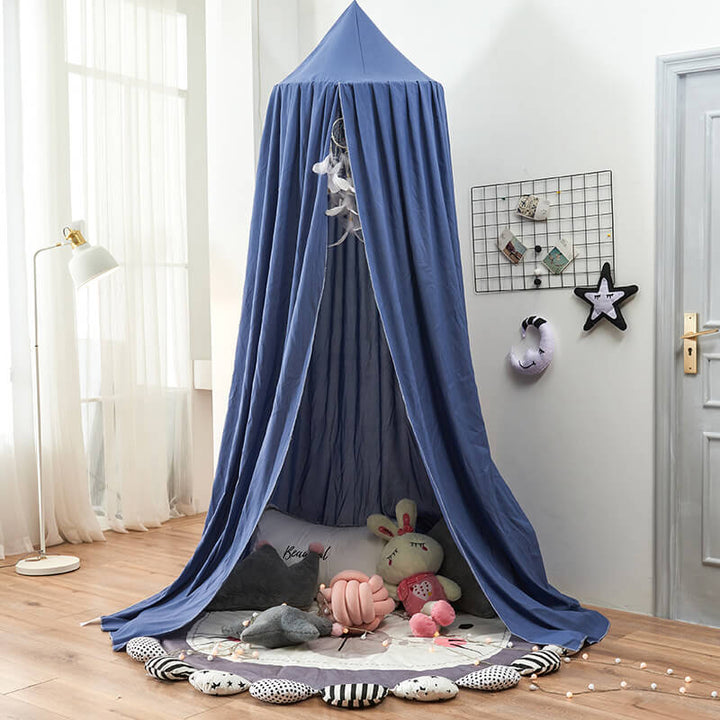 Play space & sleep solution: Blackout bed canopy for kids' room, blocking light effectively.