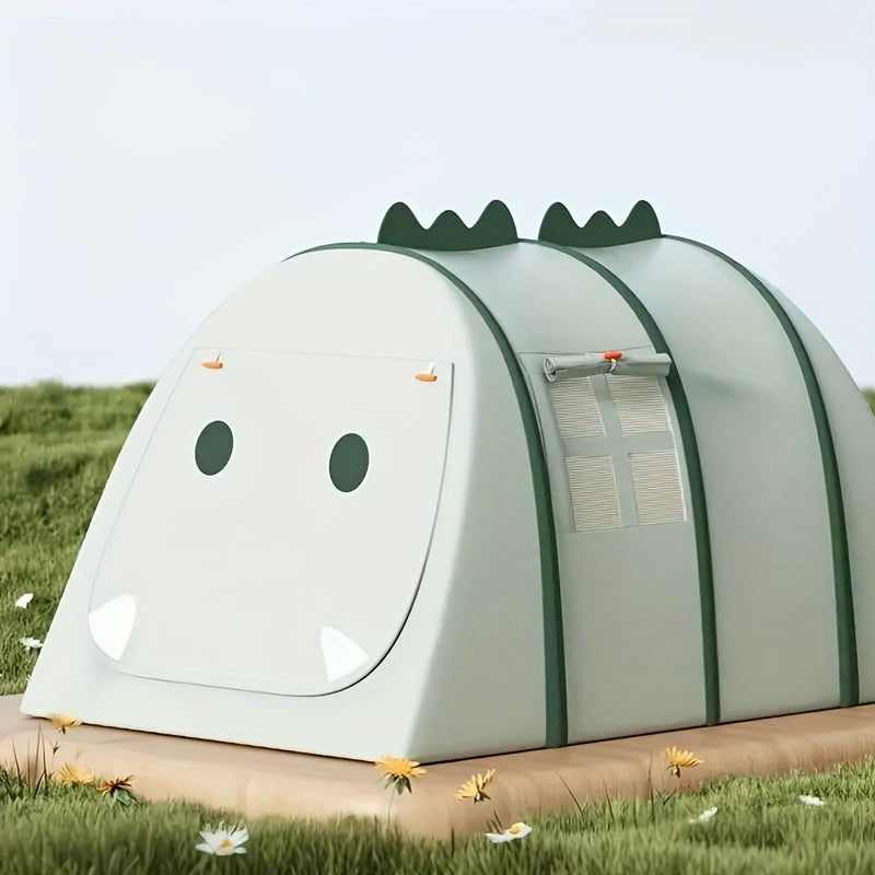 Toddler's dinosaur play tent, encouraging imaginative indoor & outdoor fun for young kids.