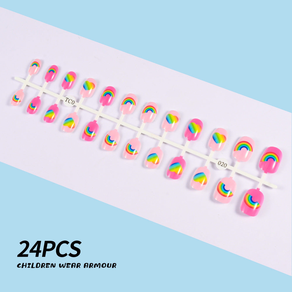 Press-on fake nails for girls, easy to apply, non-toxic, and perfect for nail art playtime.