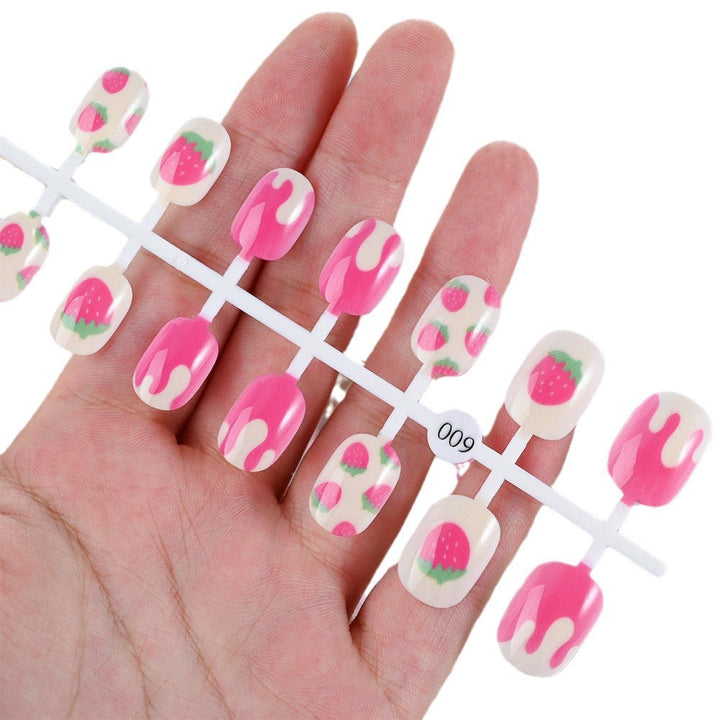 Fun children's press-on nails, a safe and easy temporary nail art accessory kit.