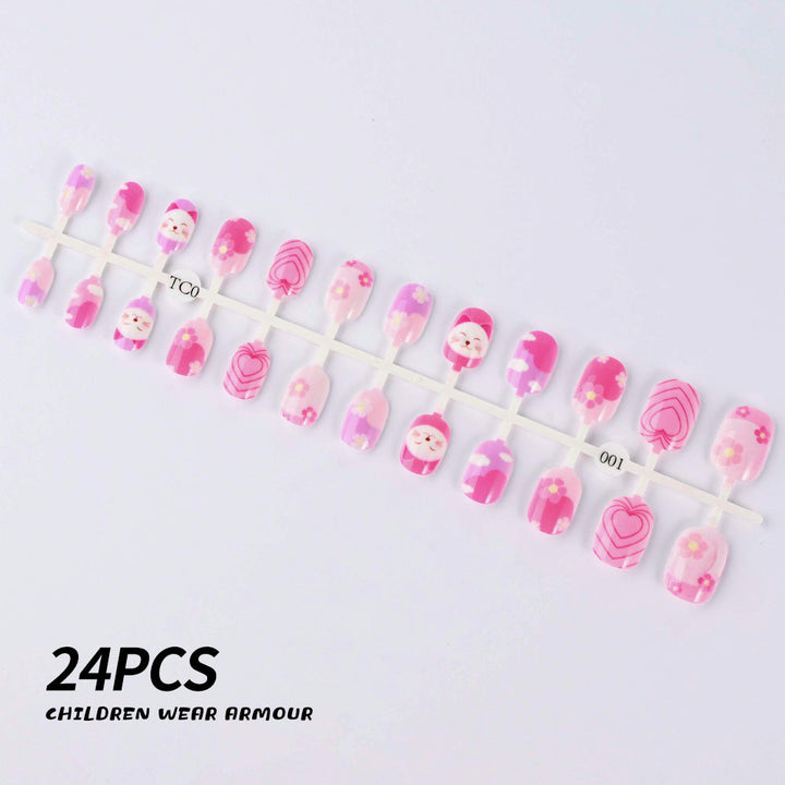Non-toxic press-on nails for children, ideal for a quick and fun girls' manicure.