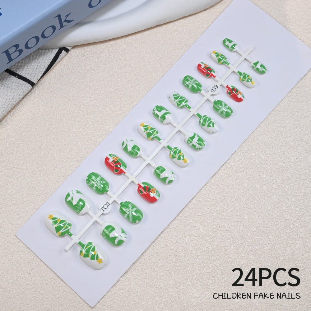 Kids' press-on fake nails, easy to apply & safe for temporary nail art fun.