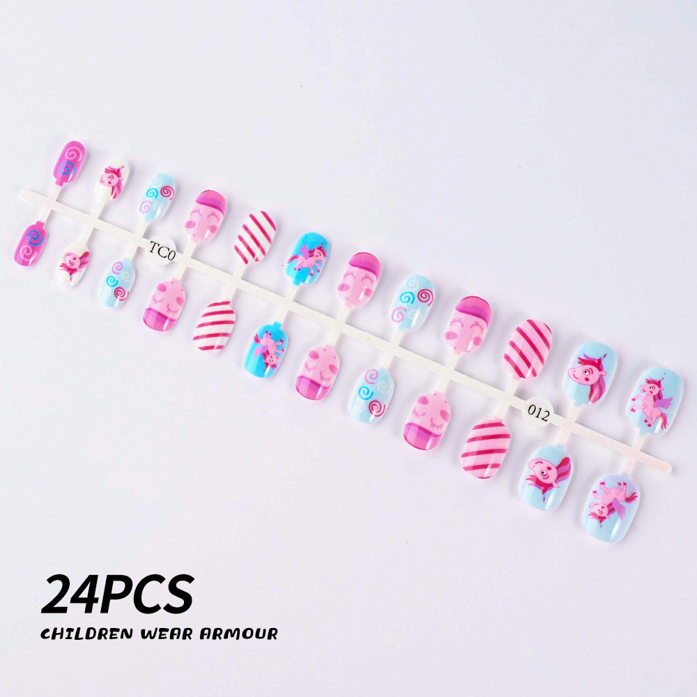 Safe press-on nails for children, easy to apply for temporary nail art and playtime.