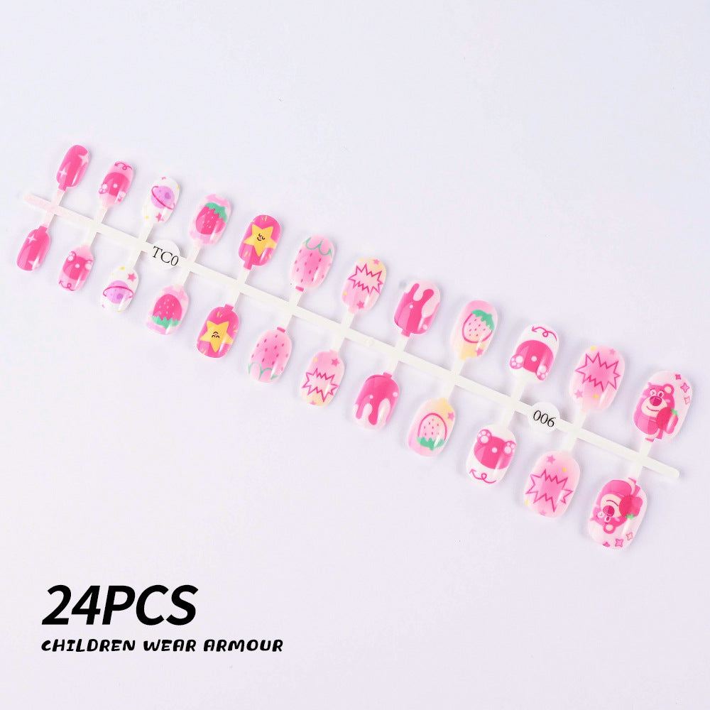Girls' playtime nails: Easy apply, safe press-on fake nails for creative nail art.