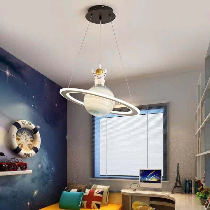 Bright LED planet pendant light, a magical and educational addition to children's room decor.
