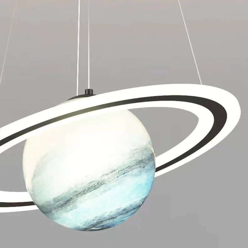 Inspire wonder with this LED planet pendant light, perfect for a kids' room or space-themed nursery.