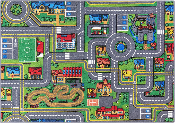 Children's non-slip play mat for safe crawling & imaginative fun in nursery or playroom. Soft & washable.