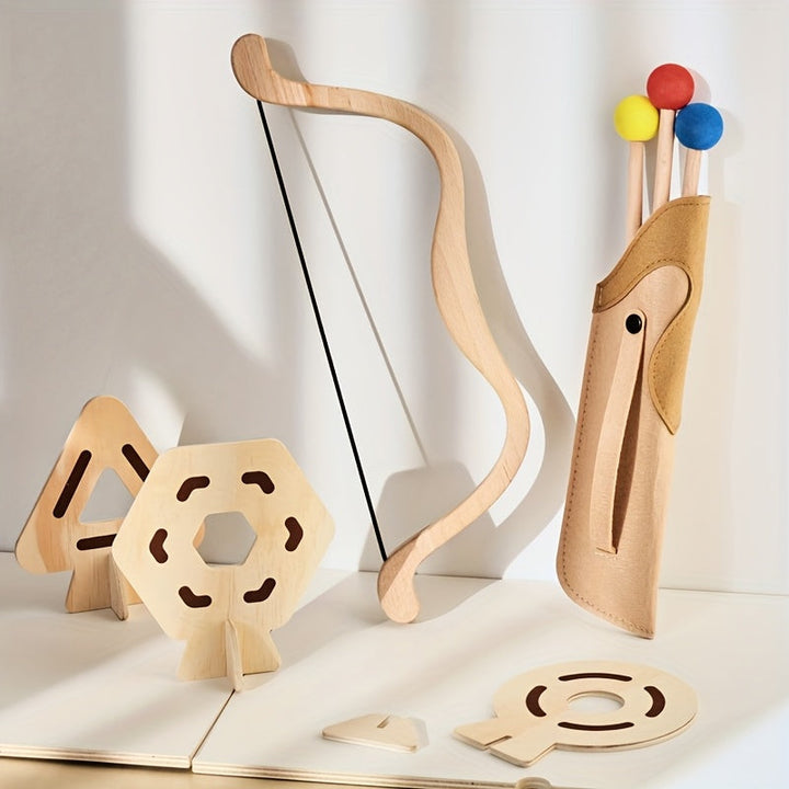 Perfect gift for kids: wooden bow & arrow set for safe, educational outdoor sports & imaginative play.