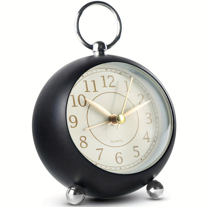 Perfect gift: classic analogue alarm clock with night light, silent, and vintage style for any home.