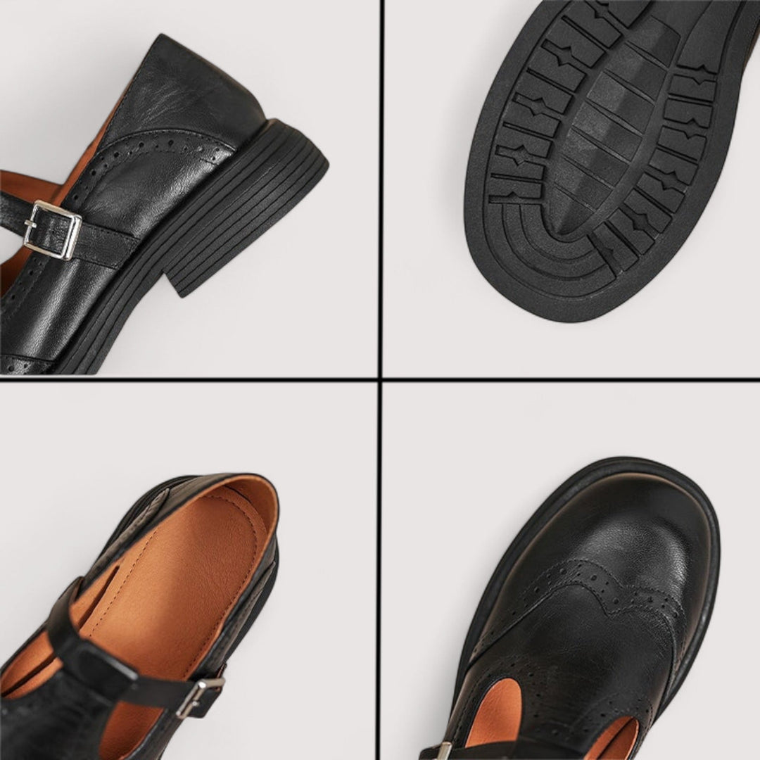 Women's classic Mary Jane shoes featuring a stylish buckle. Comfortable and timeless footwear for any occasion.