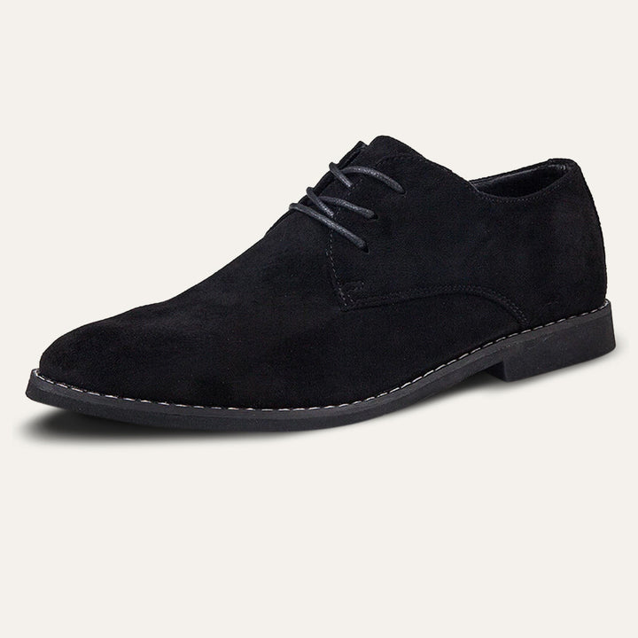 Men's khaki lace-up dress shoes, classic style, suitable for business meetings, weddings & formal events.