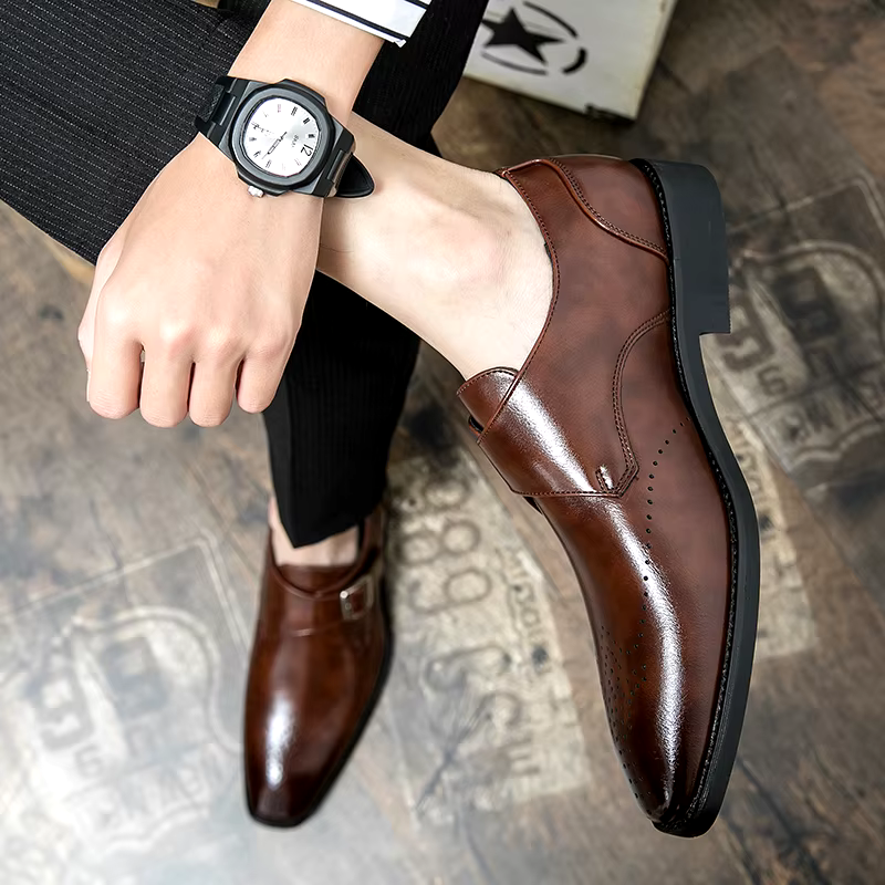 Sharp men's formal footwear, black lace-up design for business, weddings & elegant style.