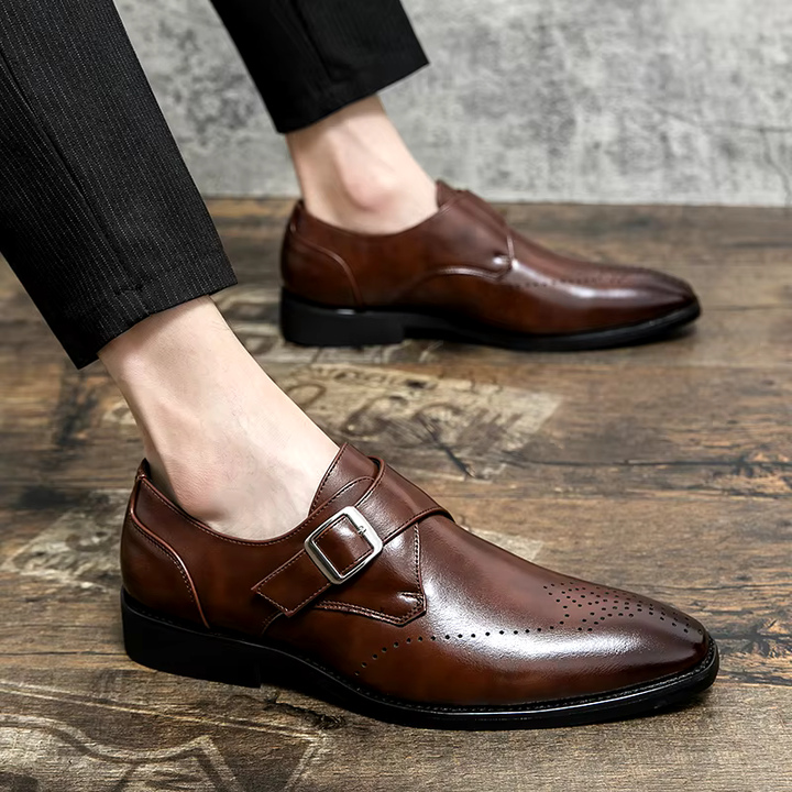 Timeless men's business shoes, classic black formal footwear for events, weddings & office.