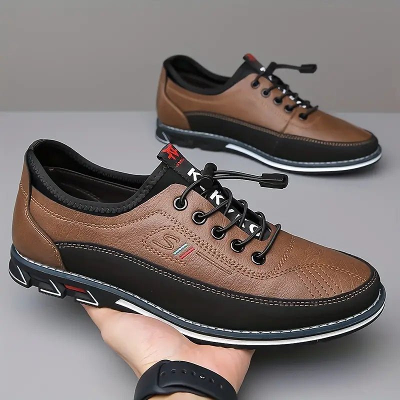 High-quality men's brown Oxford dress shoes. Classic, comfortable, and versatile for formal & smart casual style.