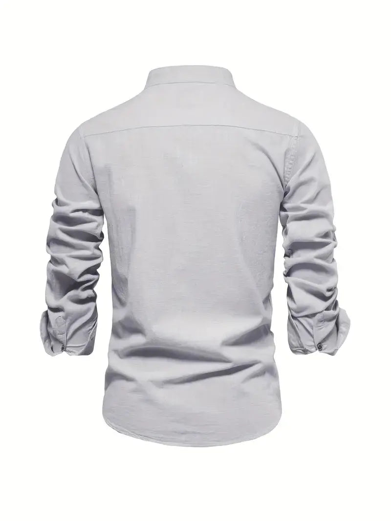 Men's formal-casual Oxford button-up shirt, classic style with modern versatility.