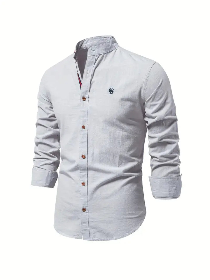 Comfortable men's Harrington Oxford shirt, a staple long sleeve button-up.