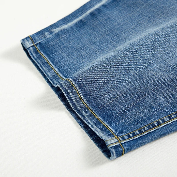 Black men's everyday denim shorts, classic five-pocket style for relaxed summer wear.