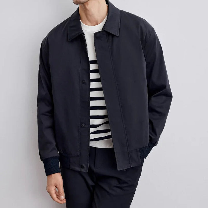 Year-round men's light jacket offering comfort & style. Classic design, perfect versatile outerwear.