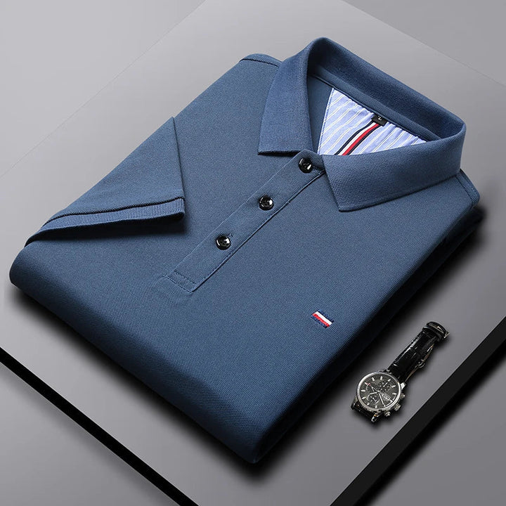 Versatile men's classic polo shirt. Short sleeve, lightweight, button-down, ideal for casual & semi-formal everyday wear.