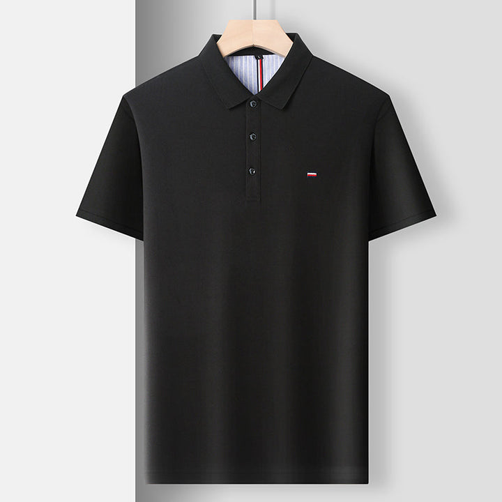 Comfortable men's lightweight short sleeve polo. Classic style, textured, perfect for everyday casual wear.