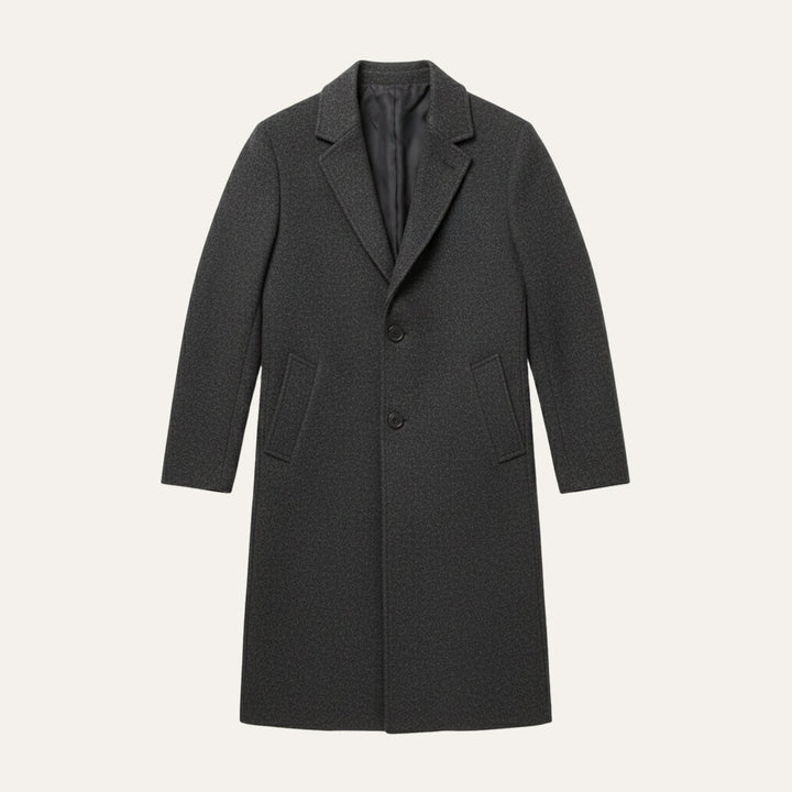 Stylish men's formal winter coat, ideal for business attire and elegant cold weather fashion.