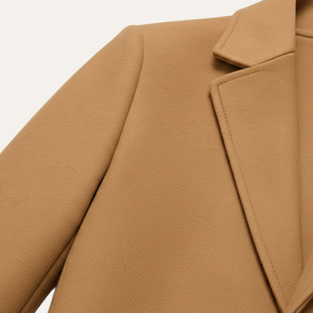 Tailored men's classic overcoat, essential for sophisticated winter fashion and formal occasions.