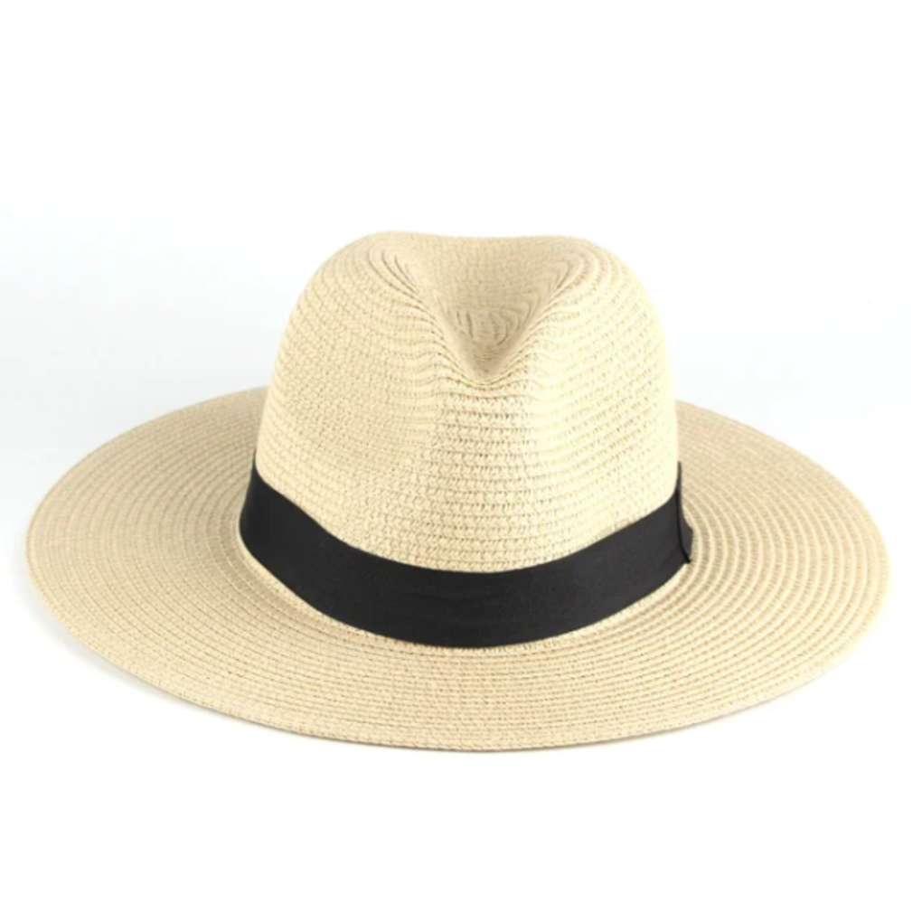 Classic men's Panama straw sun hat. Breathable, perfect for summer beach days or casual fashion.