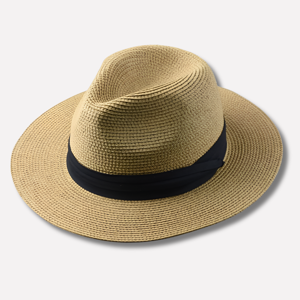 Stylish men's Panama hat, ideal for sun protection on beach trips or as a chic summer accessory.