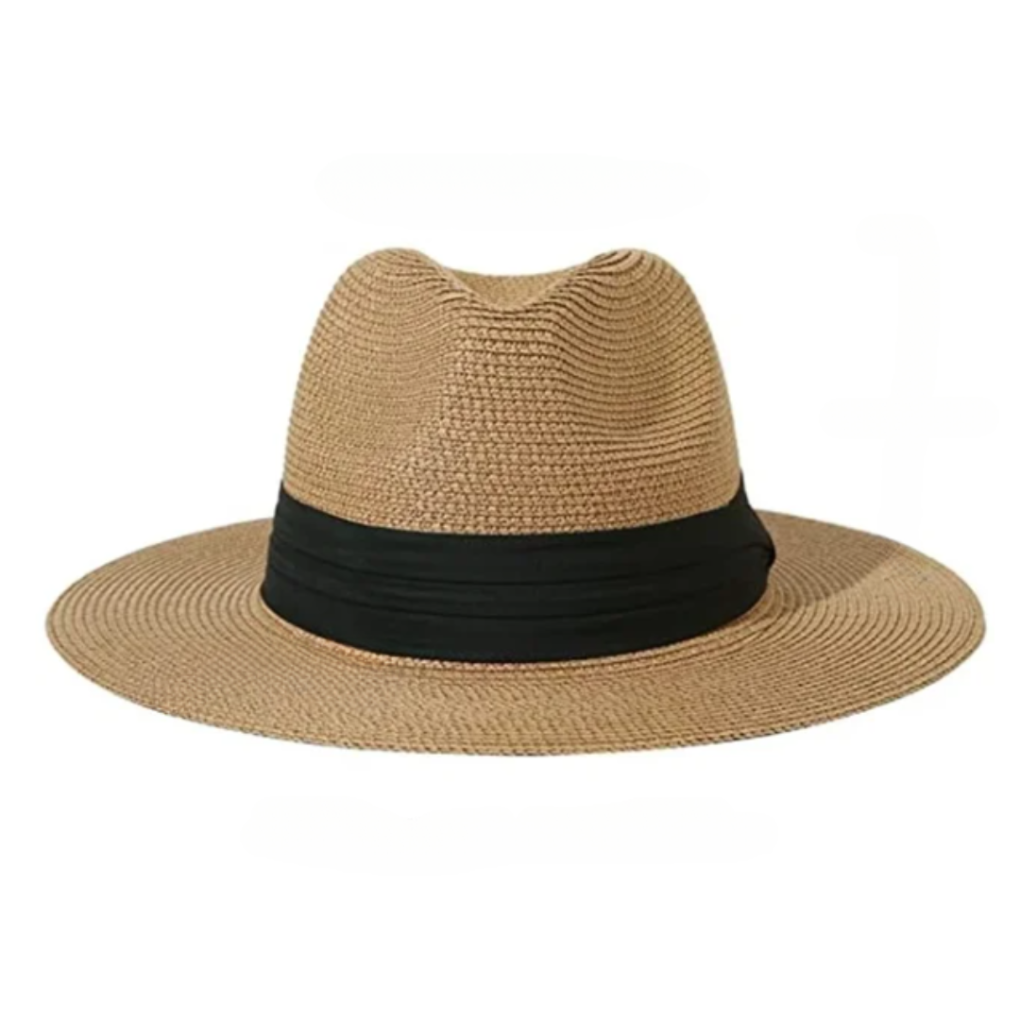 Handwoven straw Panama hat for men. A classic, breathable summer hat for sun protection & style.