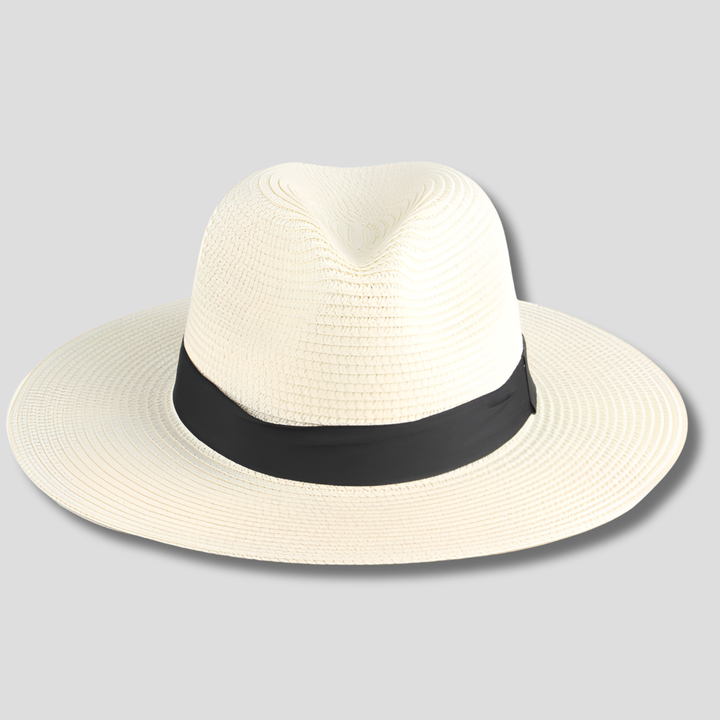 Men's breathable straw Panama sun hat. A classic, fashionable summer accessory for beach, travel & casual wear.