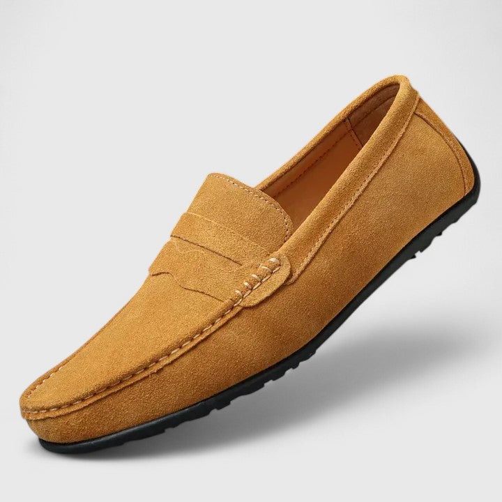 Men's slip-on comfort loafers in a stylish brown, ideal for a versatile, everyday polished look.