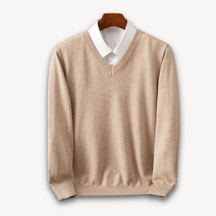Men's slim-fit V-neck sweater, soft and comfortable, a versatile addition to any wardrobe.