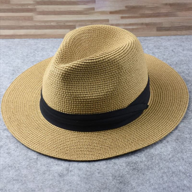 Woven Panama sun hat for men, offering classic style & sun protection. Perfect for summer travel.