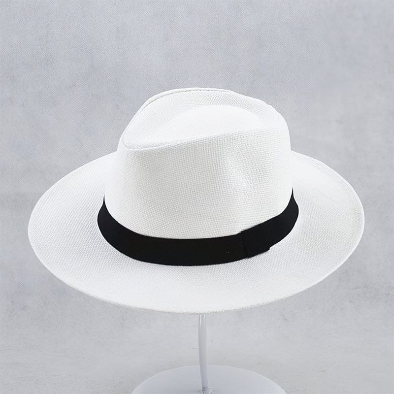 Durable men's woven Panama hat, classic style for sun protection during summer & travel.