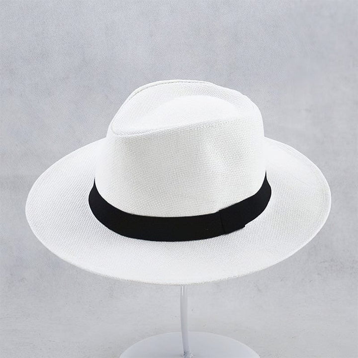 Durable men's woven Panama hat, classic style for sun protection during summer & travel.
