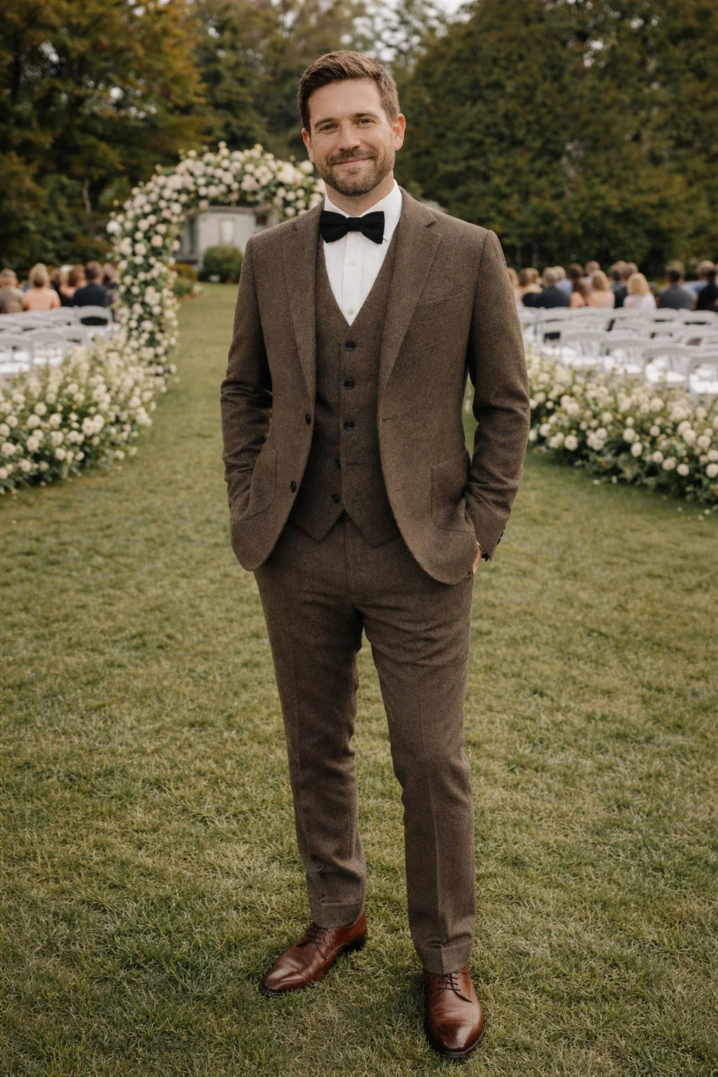 Formal business suit for men, a sophisticated three-piece in deep blue.