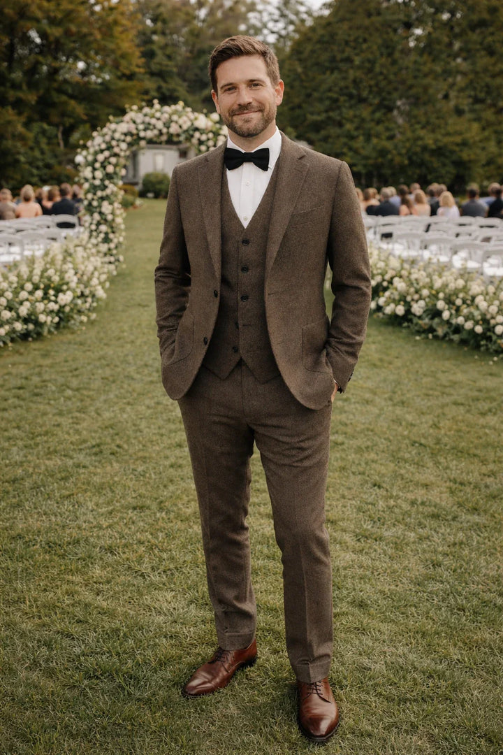 Formal business suit for men, a sophisticated three-piece in deep blue.