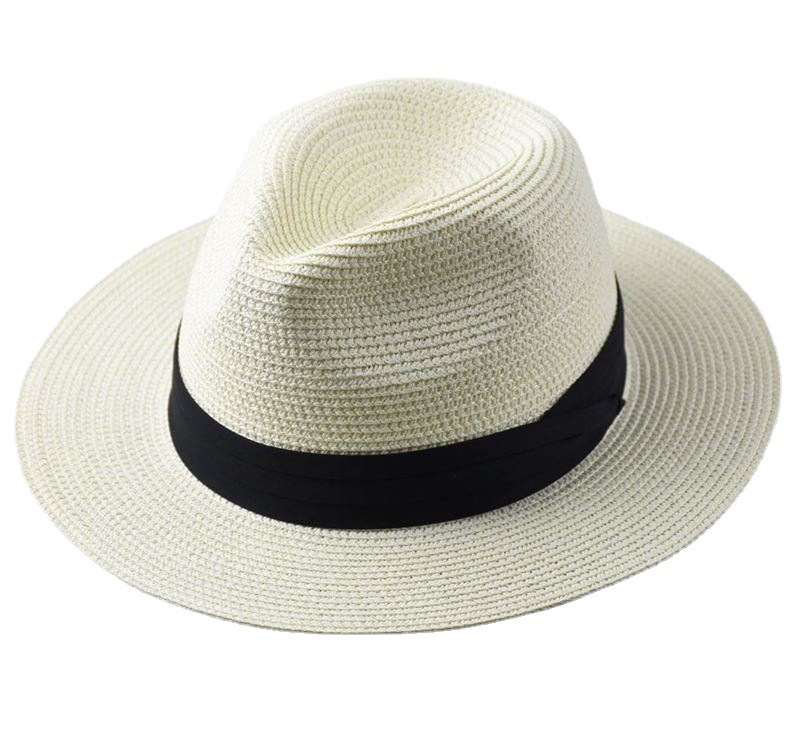 Men's classic Panama hat with wide brim, providing stylish sun protection and enhancing a relaxed summer look.